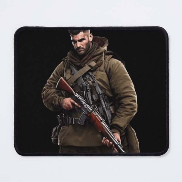 Item preview, Soldier standing with gun in anger mood designed and sold by EnziGartig.