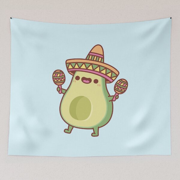 Item preview, Cute Avocado With Sombrero Hat And Maracas designed and sold by rustydoodle.