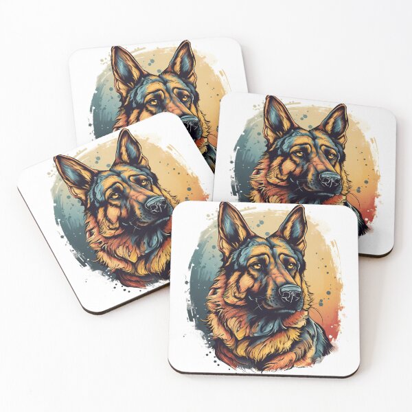 Item preview, German shepherd graphic in artistic style designed and sold by WorldsofPosters.