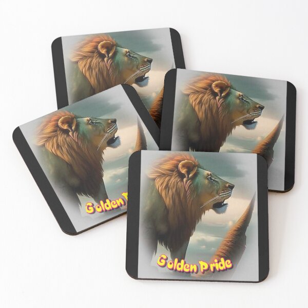 Item preview, Golden Majesty : A Lion with a Thick, Golden Mane Resting in the Shade of a Tree designed and sold by Shopsparko.