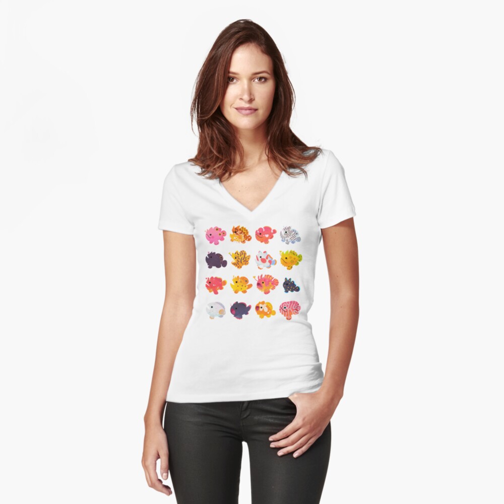 Artikel-Vorschau von Tailliertes T-Shirt mit V-Ausschnitt, designt und verkauft von pikaole.