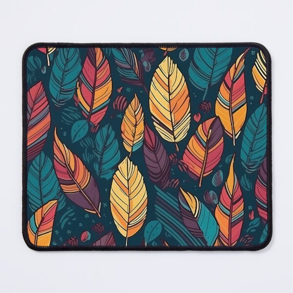 Item preview, Colorful leaves of different colors boho style seamless design designed and sold by WorldsofPosters.