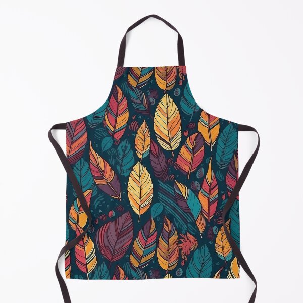 Item preview, Colorful leaves of different colors boho style seamless design designed and sold by WorldsofPosters.
