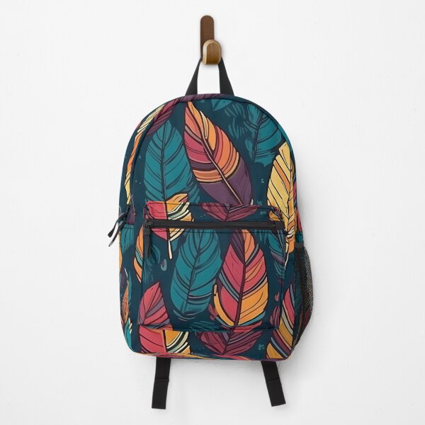 Item preview, Colorful leaves of different colors boho style seamless design designed and sold by WorldsofPosters.