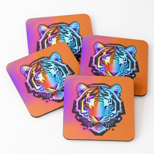 Item preview, Trippy Psychedelic Neon Tigers 1 designed and sold by Benito Del Ray.