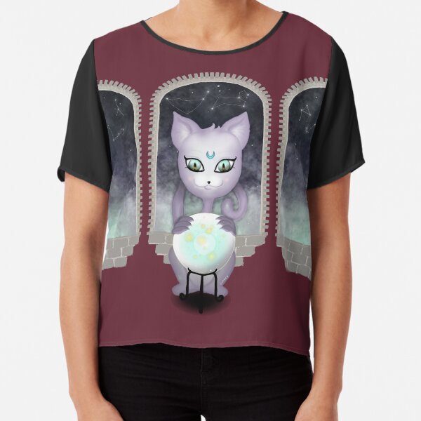Mystic Miku | Crystal Ball & Zodiac | Wine Red Chiffon Top