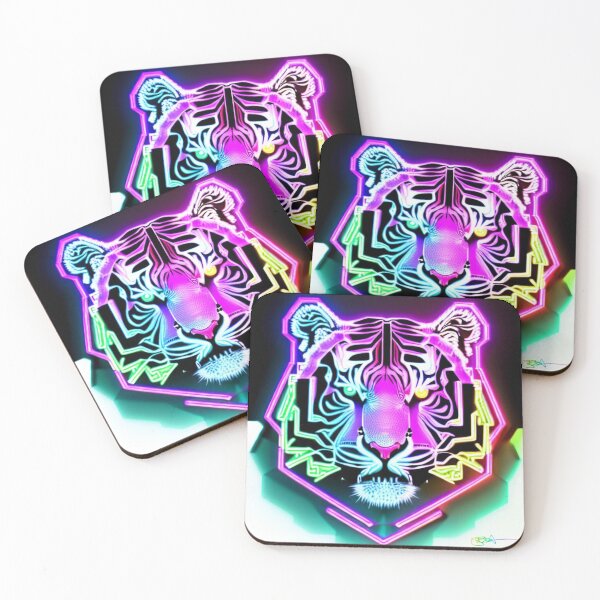 Item preview, Trippy Psychedelic Neon Tigers 2 designed and sold by Benito Del Ray.
