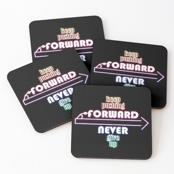 Item preview, Neon colored artwork - Keep pushing forward never give up designed and sold by llooddroos.
