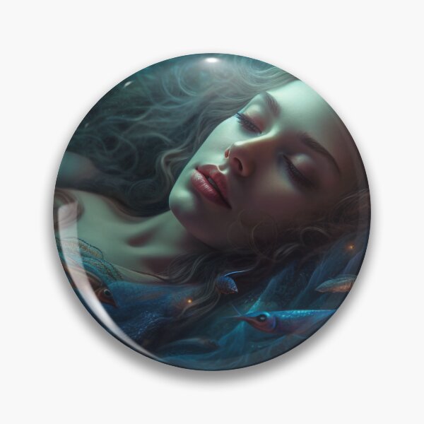 Item preview, "Fantasy Digital Art, Ocean Lullaby in Crimson Currents, Underwater Maiden, Photorealistic 3D, UHD Resolution, Home Decor, Wall Art " designed and sold by stateofhuman.
