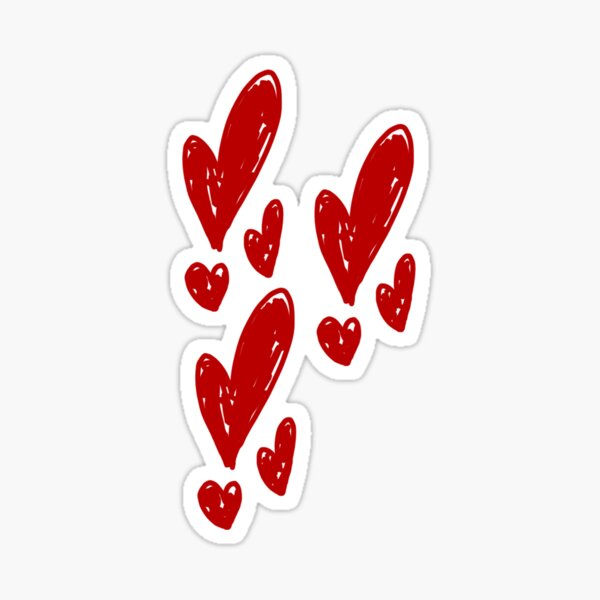 Red hearts Sticker