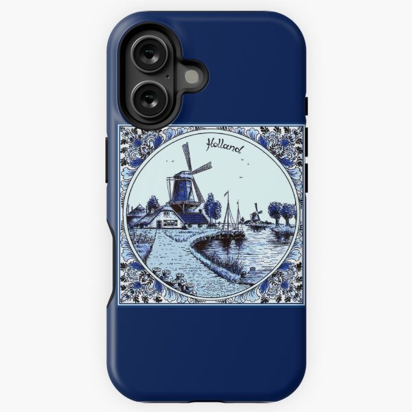 Artikel-Vorschau von  DUTCH BLUE DELFT: Vintage Windmühlen und Segelboote in einem Molkereidruck, designt und verkauft von posterbobs.