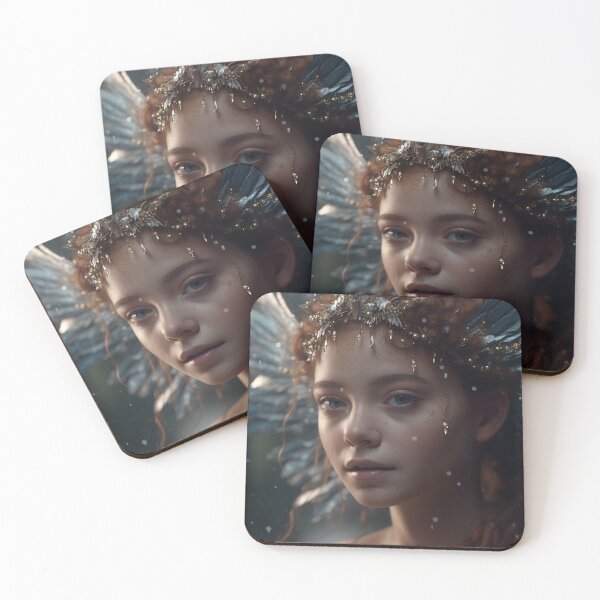 Item preview, Enchanting Fairy Child Portrait, Snowy Winter Scene, Magical Realism, High-Quality UHD Artwork, Fantasy Art designed and sold by stateofhuman.