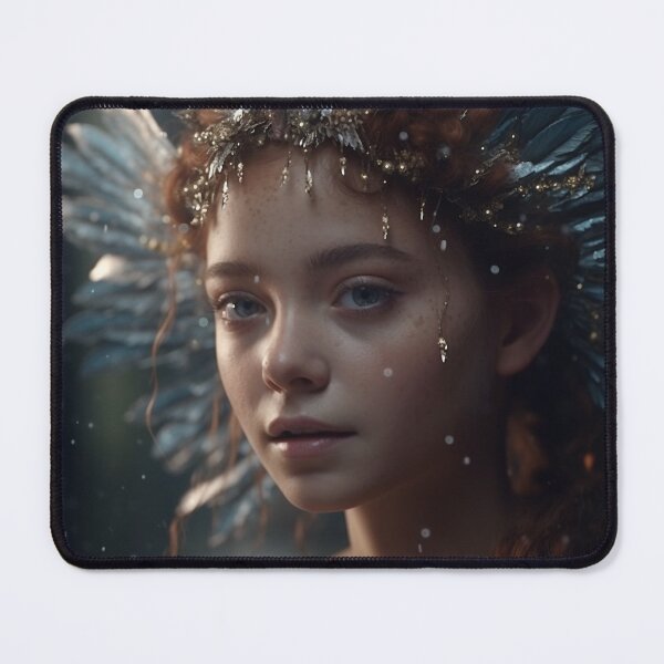 Item preview, Enchanting Fairy Child Portrait, Snowy Winter Scene, Magical Realism, High-Quality UHD Artwork, Fantasy Art designed and sold by stateofhuman.