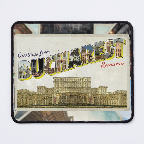 Item preview, Greetings from Bucharest in Romania Vintage style retro souvenir designed and sold by DeveloperProp0.