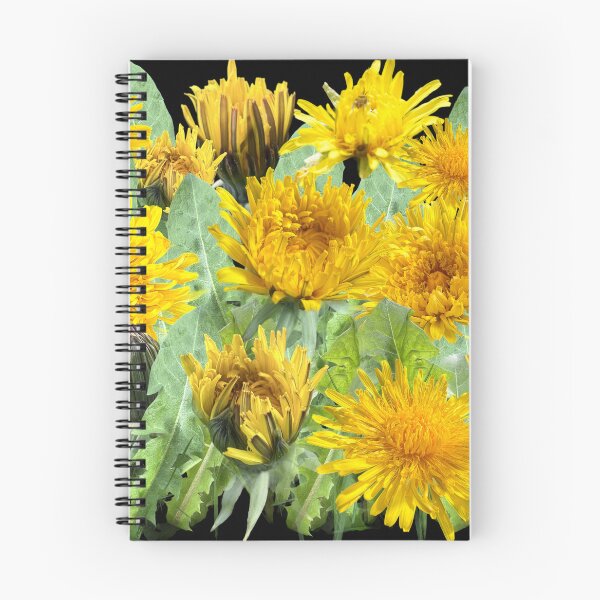 Item preview, Dandelions - a meadow full of future wishes - with a black background designed and sold by Binas-gallery.