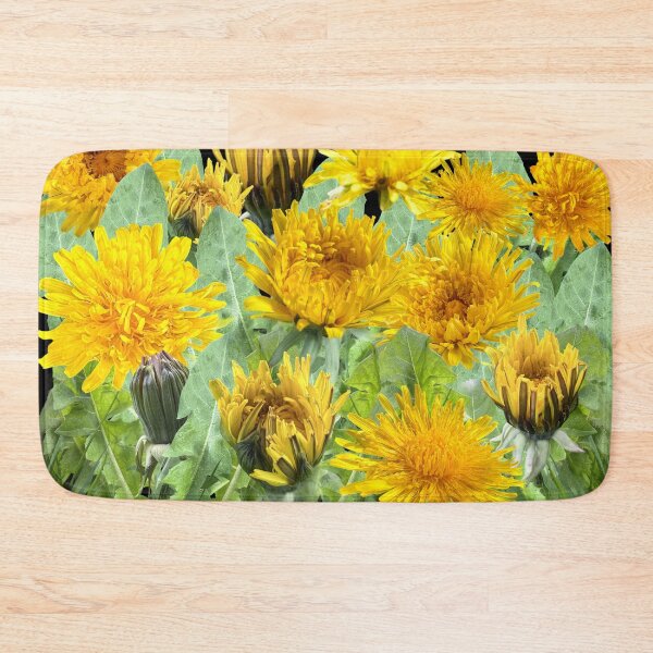 Item preview, Dandelions - a meadow full of future wishes - with a black background designed and sold by Binas-gallery.
