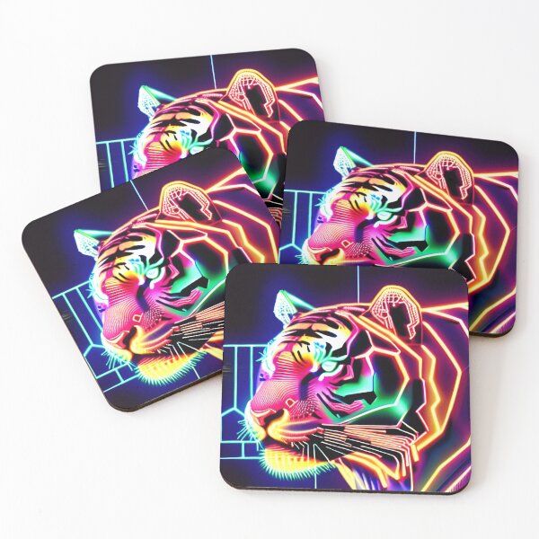 Item preview, Trippy Psychedelic Neon Tigers 3 designed and sold by Benito Del Ray.