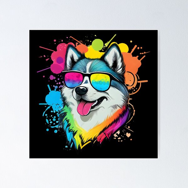 Artikel-Vorschau von Bunter Kawaii Gangsta Husky, designt und verkauft von Leonardo Palumbo.