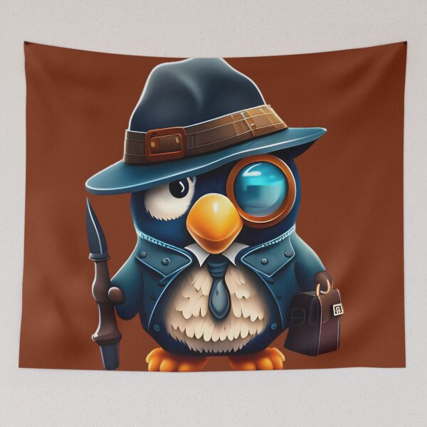 Item preview, Kawaii Penguin Detective  designed and sold by Beaglekawaii.