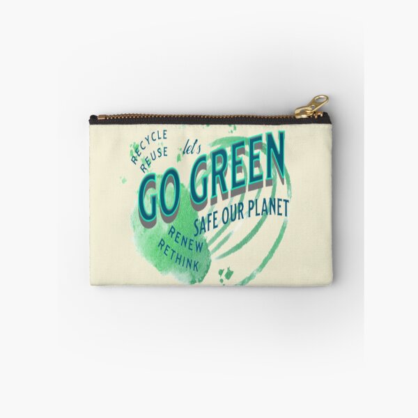 Item preview, Lets Go Green Safe our Planet 2 Recycle Reuse Renew Rethink Crisis Environmental Activism Earth Day Lettering Design, go green safe our planet design inspired by nature designed and sold by Adri Barnard.