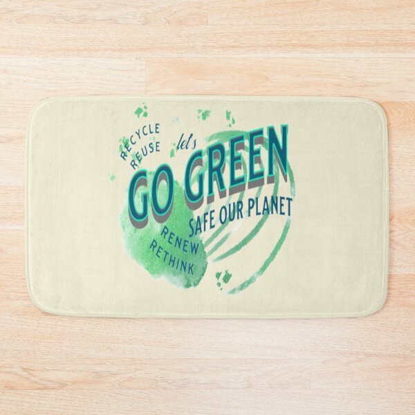 Item preview, Lets Go Green Safe our Planet 2 Recycle Reuse Renew Rethink Crisis Environmental Activism Earth Day Lettering Design, go green safe our planet design inspired by nature designed and sold by Adri Barnard.