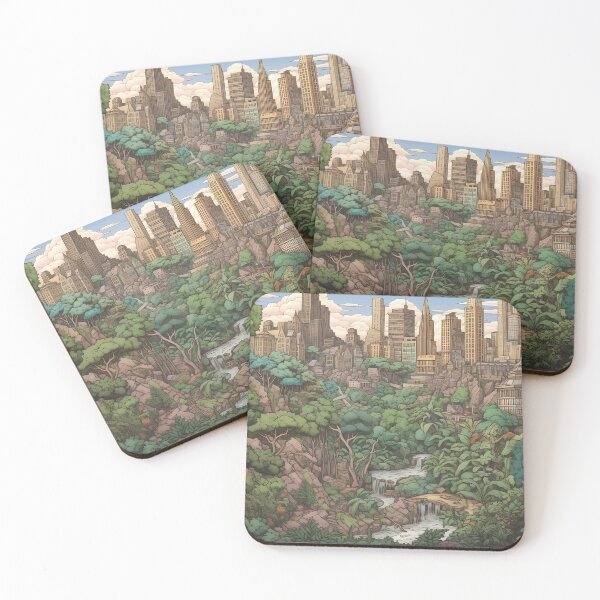 Item preview, Abandoned city being conquered by nature designed and sold by SingularityGeek.
