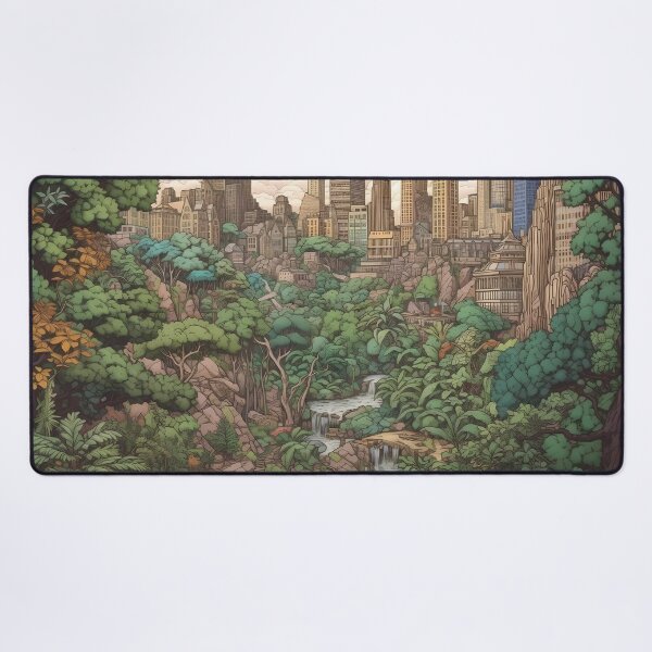 Item preview, Abandoned city being conquered by nature designed and sold by SingularityGeek.