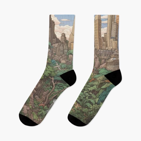 Item preview, Abandoned city being conquered by nature designed and sold by SingularityGeek.
