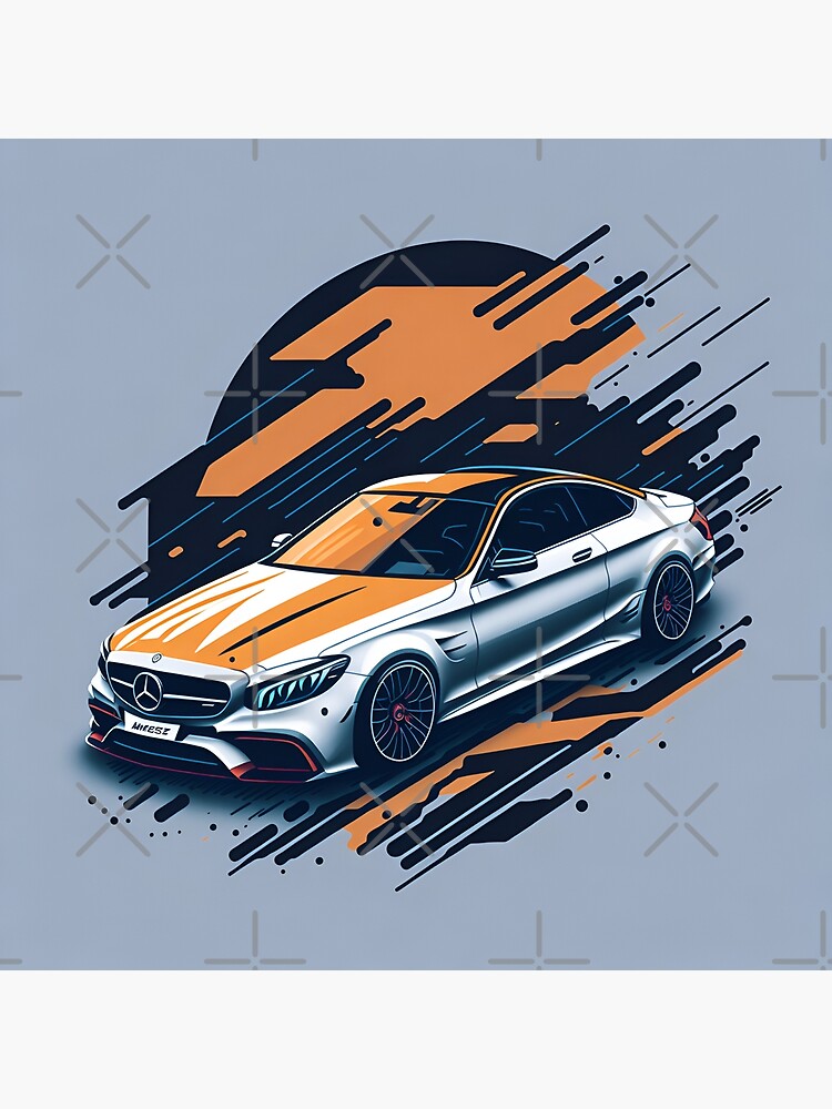 Disover Mercedes-AMG C63 - Sleek and Powerful Vector Design| Mercedes-AMG C63 - A Classic Design with Modern Performance Premium Matte Vertical Poster