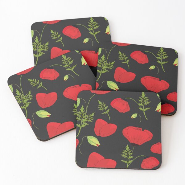 Item preview, Poppy flower with black background designed and sold by cute-tees.