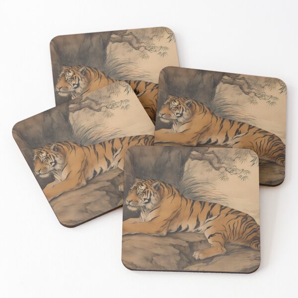 Item preview, Bengal Tiger Resting on Rock in Traditional Chinese Style designed and sold by SingularityGeek.