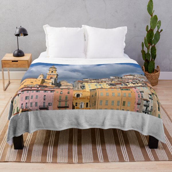 Item preview, Church tower and old buildings in Menton France summer season designed and sold by goceris.