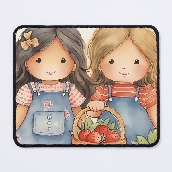 Artikelvorschau, Brunette and Blonde Girls After Picking Strawberries entworfen und verkauft von SingularityGeek.