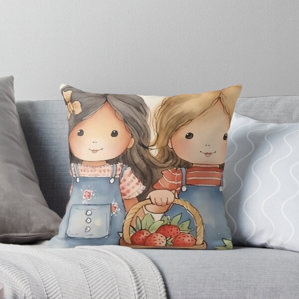 Item preview, Brunette and Blonde Girls After Picking Strawberries designed and sold by SingularityGeek.