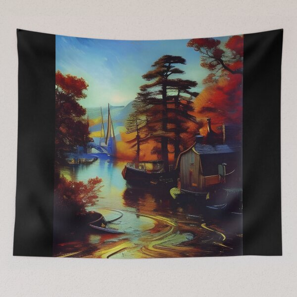 Item preview, Rustic Country landscape, impasto, Ai Generated Art  designed and sold by ACC .