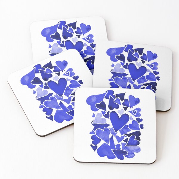Item preview, BLUE WATERCOLOR HEARTS designed and sold by MCLegault.