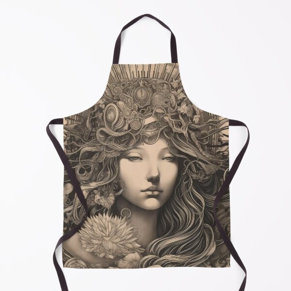 Aperçu de l'œuvre Faded Flower Goddess with Intricate Grayscale Details créée et vendue par SingularityGeek.