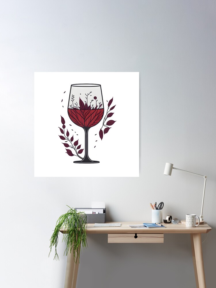 Aesthetic Boho Wine Glass Art Board Print for Sale by Cravio