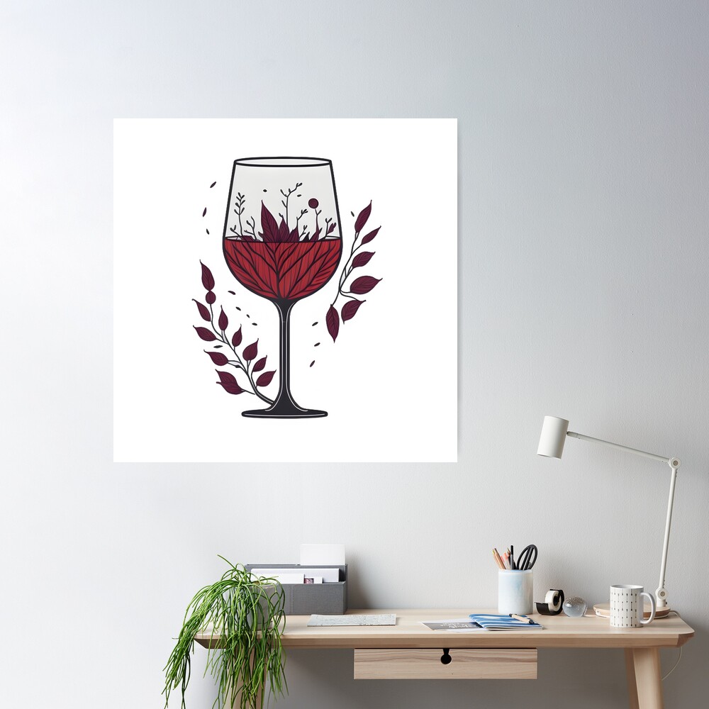 Aesthetic Boho Wine Glass Art Board Print for Sale by Cravio