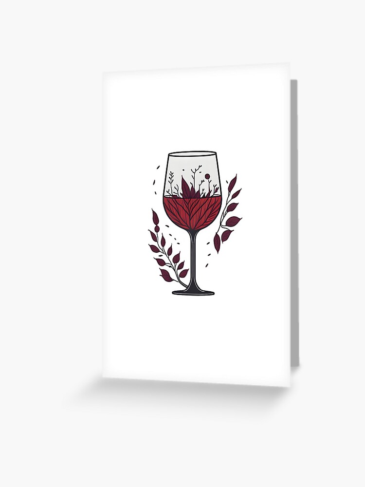 Aesthetic Boho Wine Glass Greeting Card for Sale by Cravio