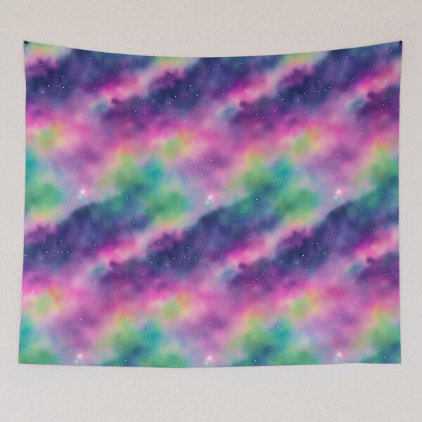 Item preview, Shiny Colorful Stars in the Universe Seamless Pattern, Watercolor designed and sold by Girly-Universe.