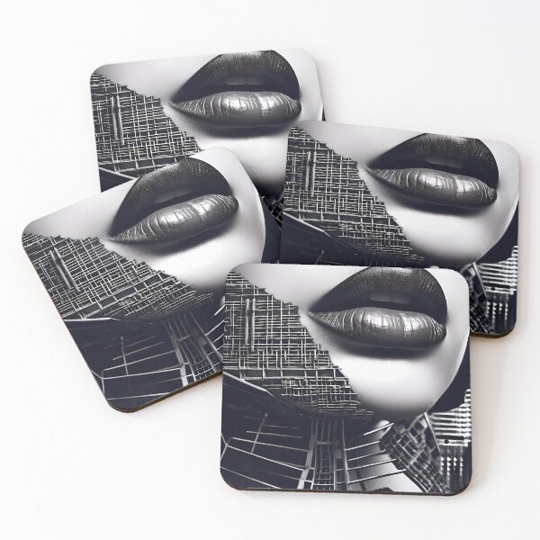 Item preview, Intense black lips where the face is the makeup designed and sold by SingularityGeek.
