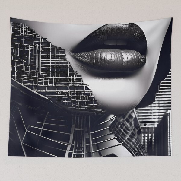Item preview, Intense black lips where the face is the makeup designed and sold by SingularityGeek.