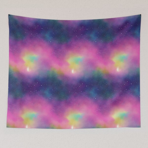 Item preview, Shiny Stars in a colorful Universe Seamless Pattern, Watercolor designed and sold by Girly-Universe.