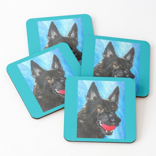 Item preview, Hand Painted Alsatian German Shepherd Dog With Ball designed and sold by mymumsart.