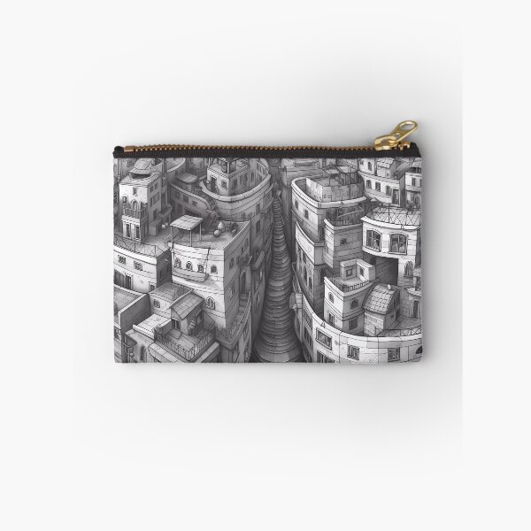 Item preview, Labyrinthine Walled Neighborhood with Staircase and Gray Details designed and sold by SingularityGeek.