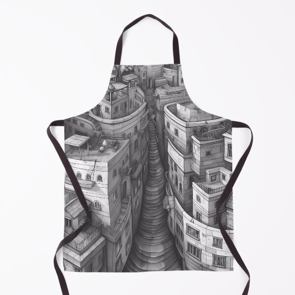 Item preview, Labyrinthine Walled Neighborhood with Staircase and Gray Details designed and sold by SingularityGeek.