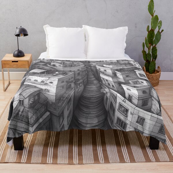 Item preview, Labyrinthine Walled Neighborhood with Staircase and Gray Details designed and sold by SingularityGeek.