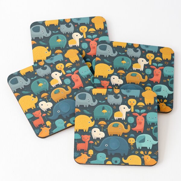 Item preview, Animals pattern 4 - black background designed and sold by Cr-AI-tive.