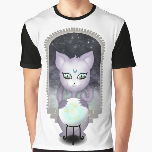 Mystic Miku | Crystal Ball & Zodiac | White Graphic T-Shirt